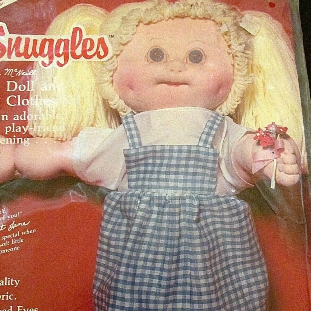 Vintage 80s Doll Skin Printed Panel Kit 16” McSnuggle Doll and Clothes Sweet Sue
